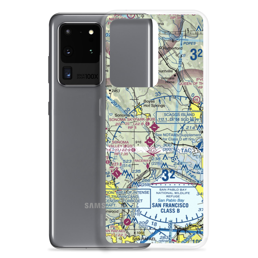 Sonoma Skypark Airport (0Q9) VFR Sectional Samsung Case Samsung Galaxy S20 Ultra model shown