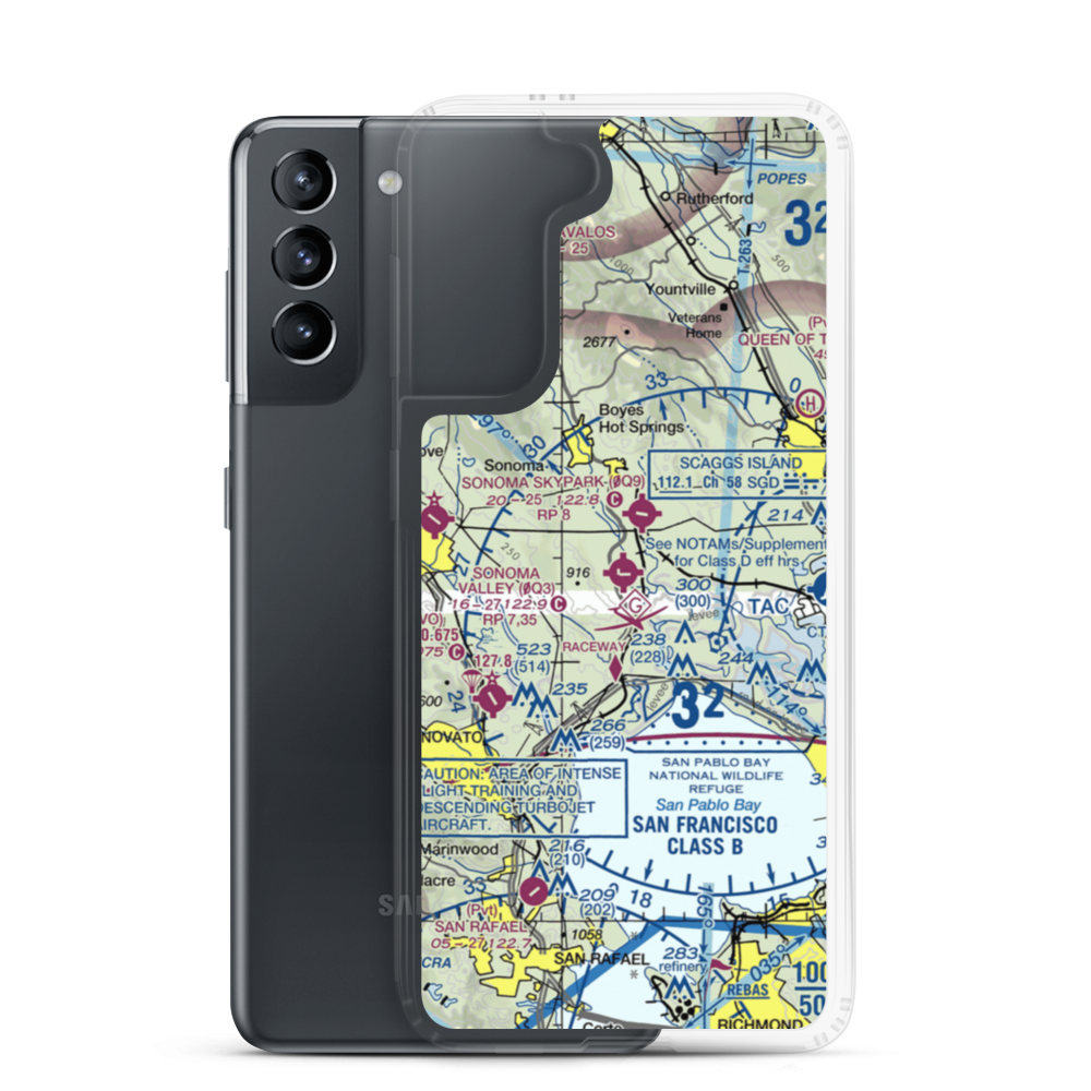 Sonoma Valley Airport (0Q3) VFR Sectional Samsung Case Samsung Galaxy S21 model shown