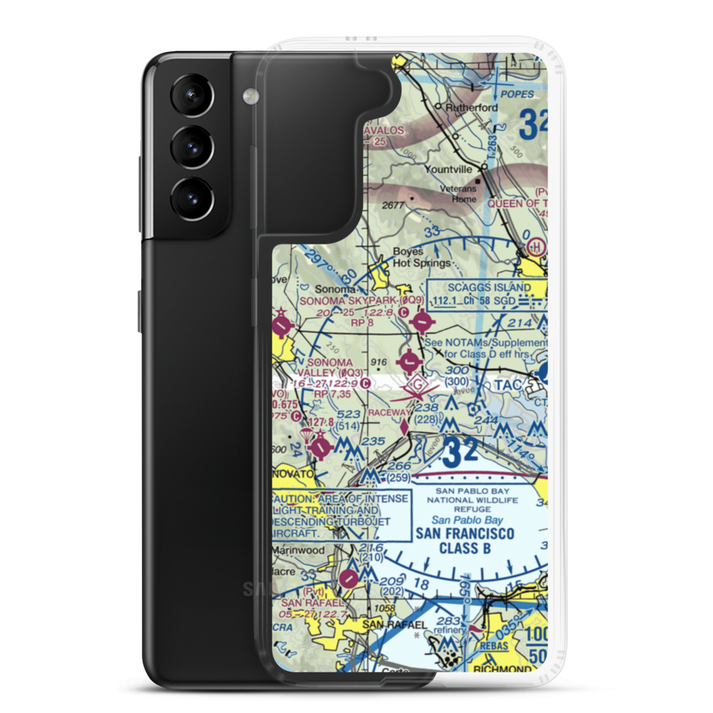 Sonoma Valley Airport (0Q3) VFR Sectional Samsung Case Samsung Galaxy S21 Plus model shown