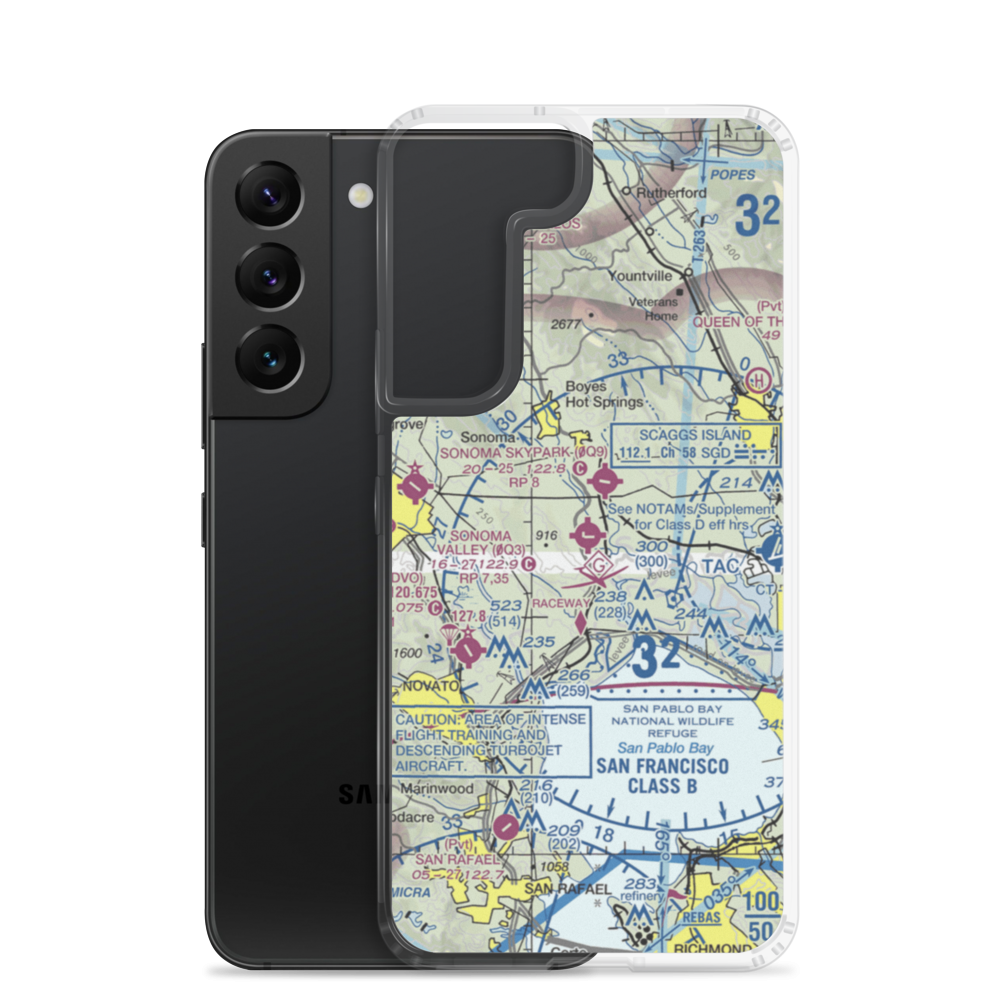 Sonoma Valley Airport (0Q3) VFR Sectional Samsung Case Samsung Galaxy S22 model shown