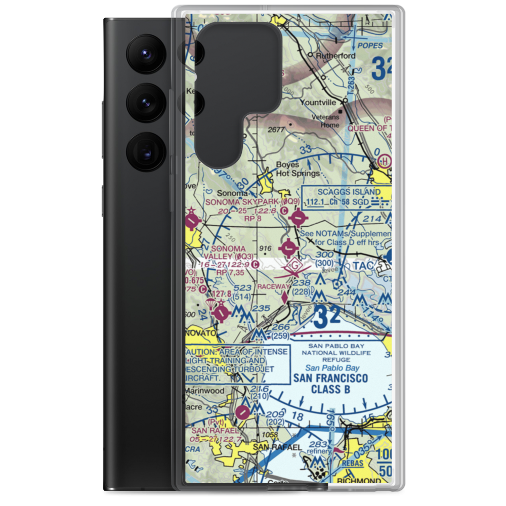 Sonoma Valley Airport (0Q3) VFR Sectional Samsung Case Samsung Galaxy S22 Ultra model shown