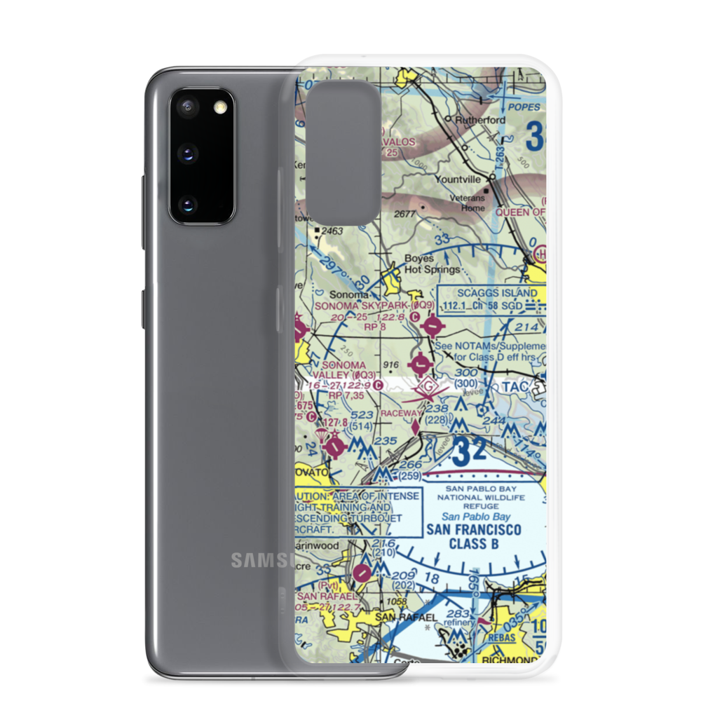 Sonoma Valley Airport (0Q3) VFR Sectional Samsung Case Samsung Galaxy S20 model shown