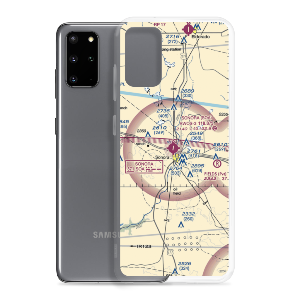 Sonora Municipal Airport (SOA) VFR Sectional Samsung Case Samsung Galaxy S20 Plus model shown
