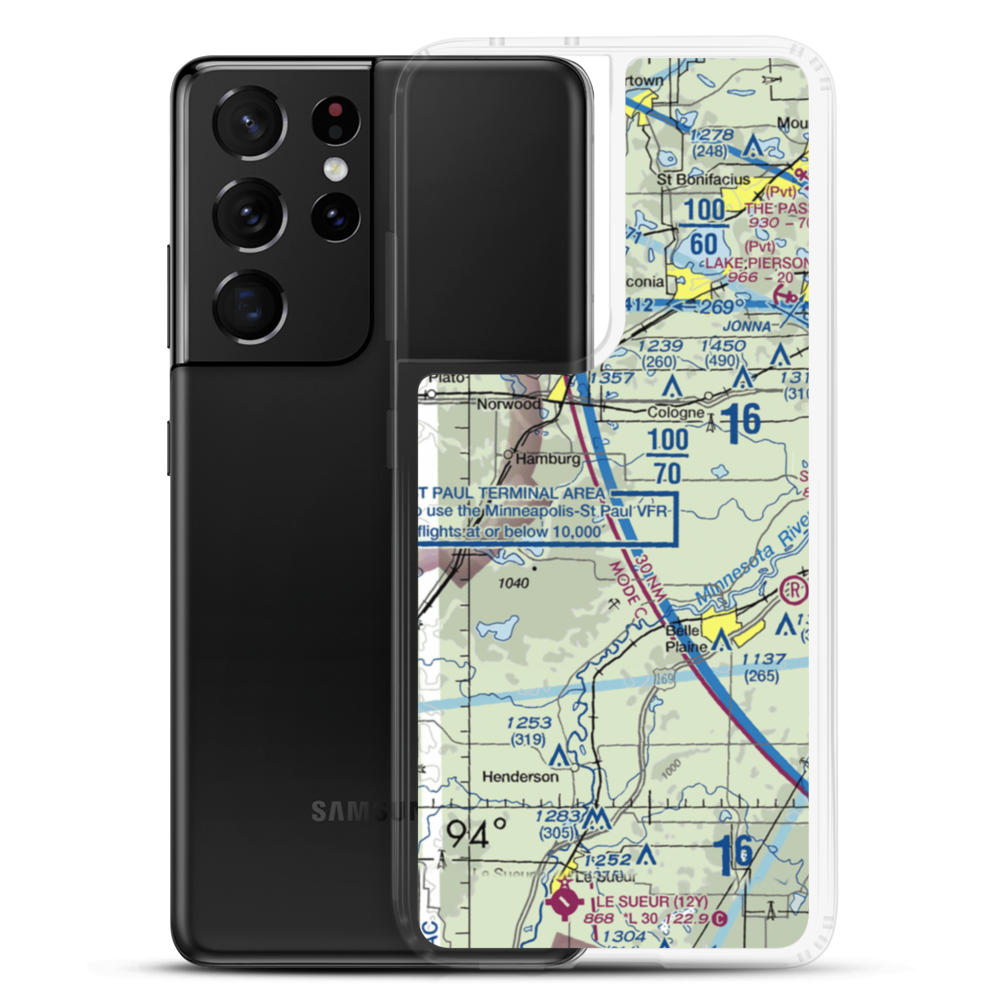 Sons Private-Commercial Airport (47MN) VFR Sectional Samsung Case Samsung Galaxy S21 Ultra model shown