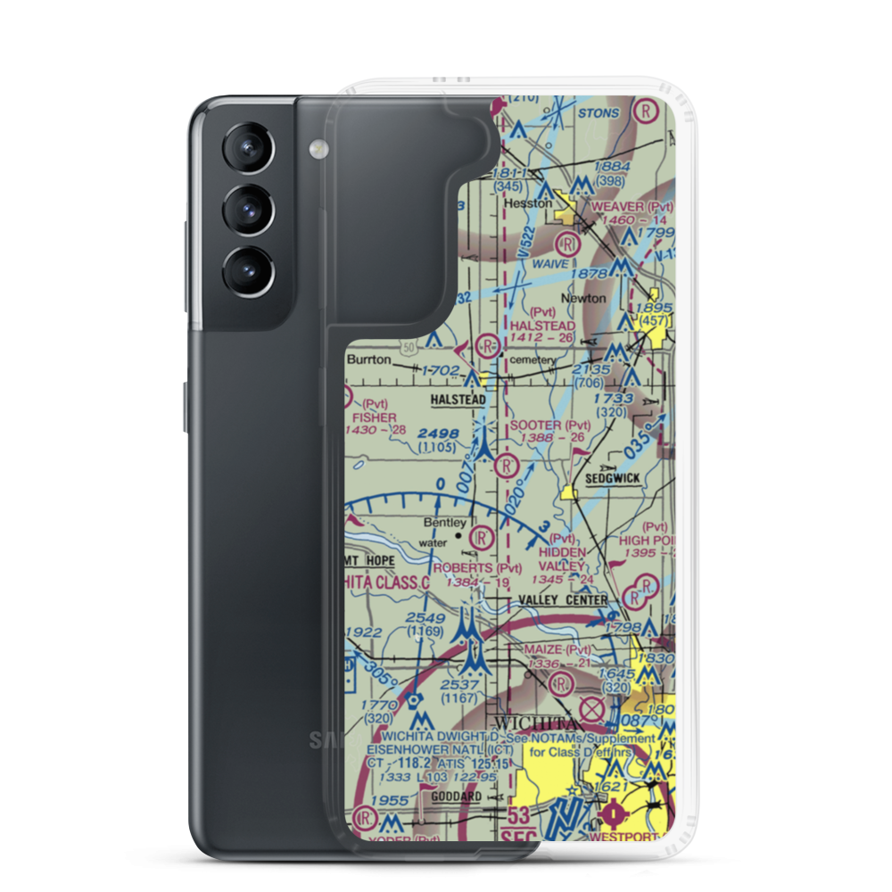 Sooter Airport (12KS) VFR Sectional Samsung Case Samsung Galaxy S21 model shown