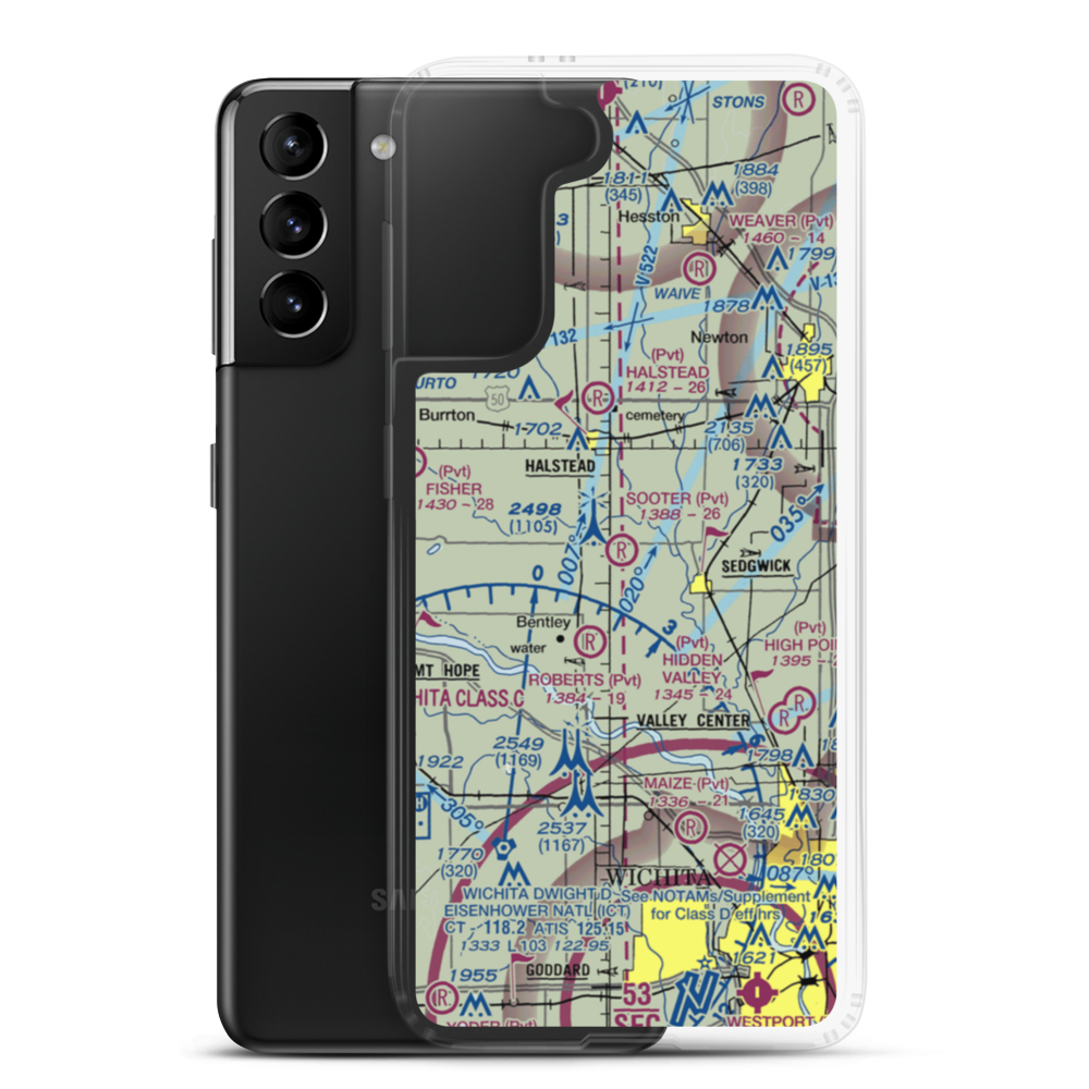 Sooter Airport (12KS) VFR Sectional Samsung Case Samsung Galaxy S21 Plus model shown