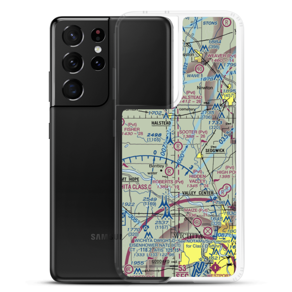 Sooter Airport (12KS) VFR Sectional Samsung Case Samsung Galaxy S21 Ultra model shown