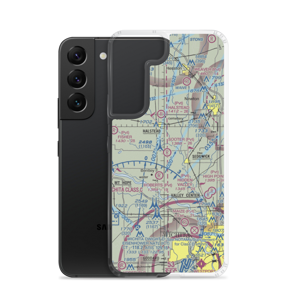 Sooter Airport (12KS) VFR Sectional Samsung Case Samsung Galaxy S22 model shown