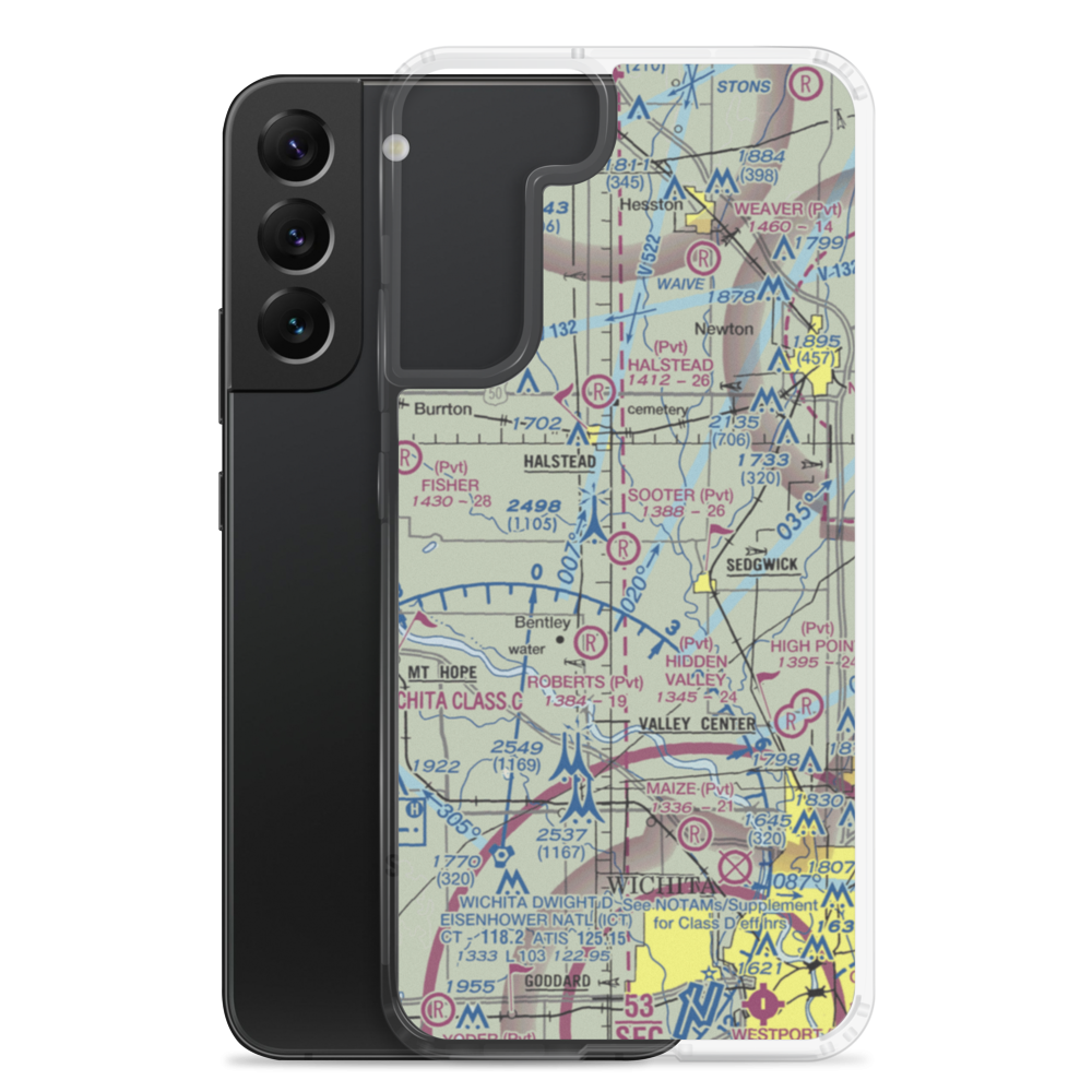 Sooter Airport (12KS) VFR Sectional Samsung Case Samsung Galaxy S22 Plus model shown