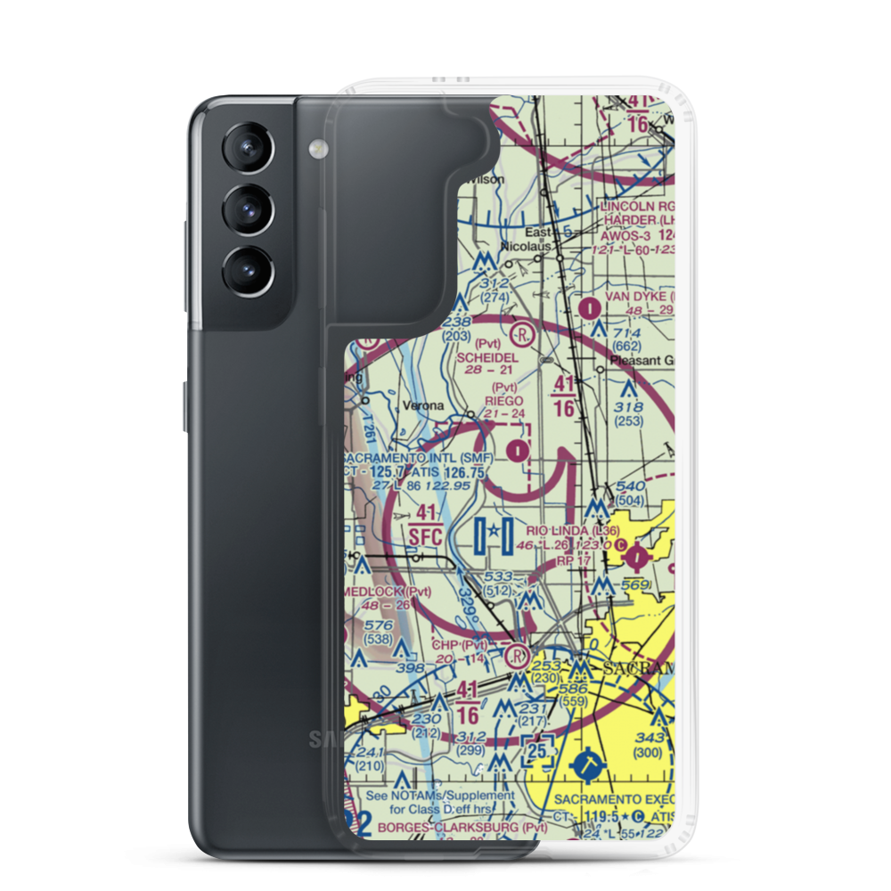 Sopwith Farm Airport (27CL) VFR Sectional Samsung Case Samsung Galaxy S21 model shown