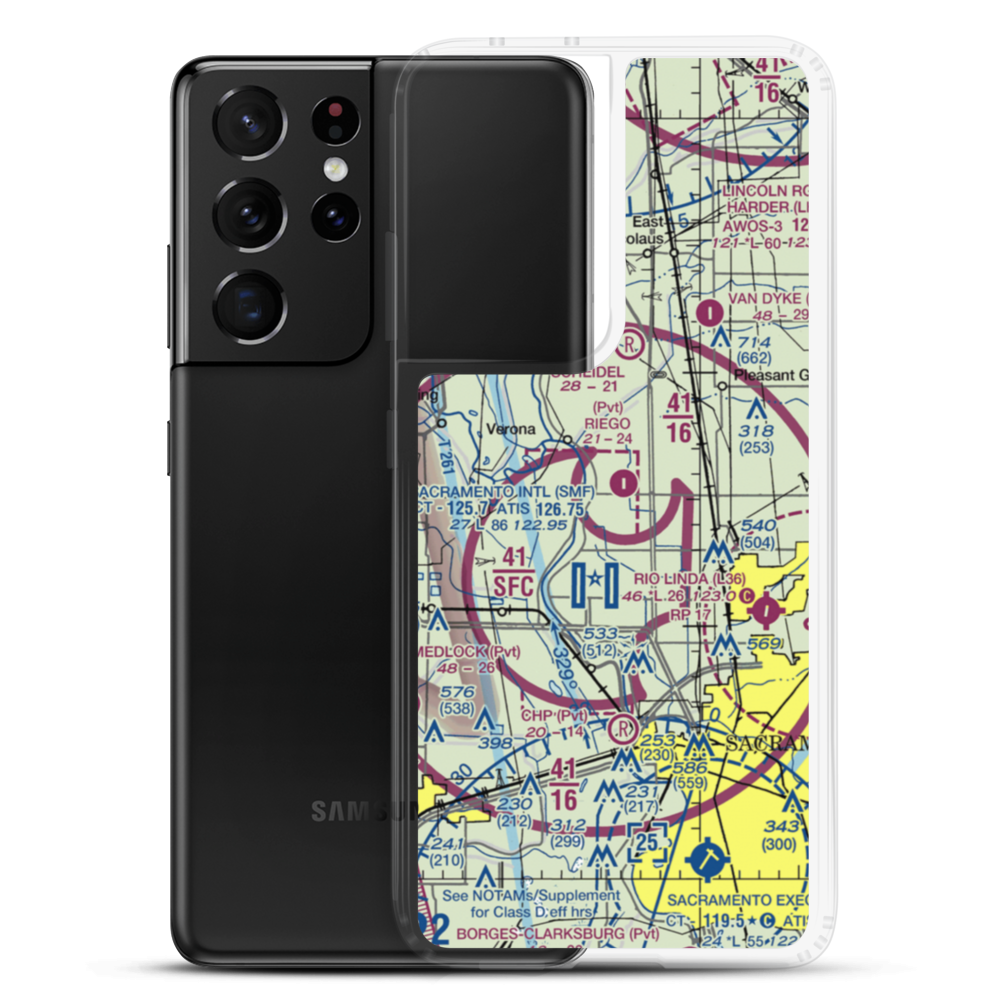 Sopwith Farm Airport (27CL) VFR Sectional Samsung Case Samsung Galaxy S21 Ultra model shown