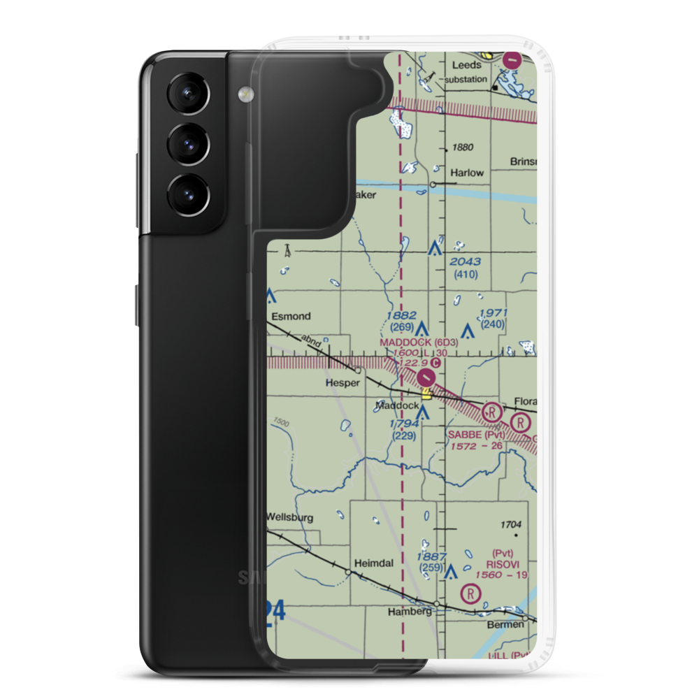 Sorlie Airport (0NA5) VFR Sectional Samsung Case Samsung Galaxy S21 Plus model shown