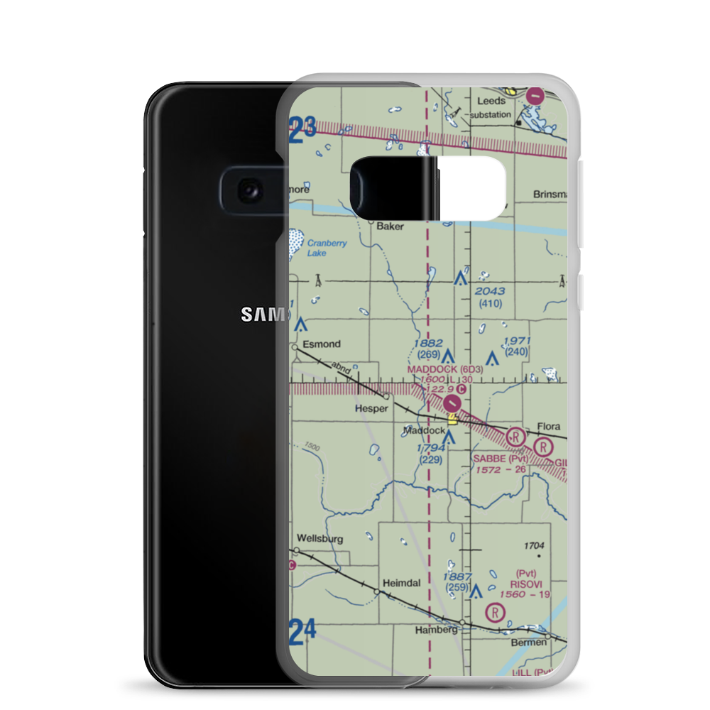 Sorlie Airport (0NA5) VFR Sectional Samsung Case Samsung Galaxy S10e model shown