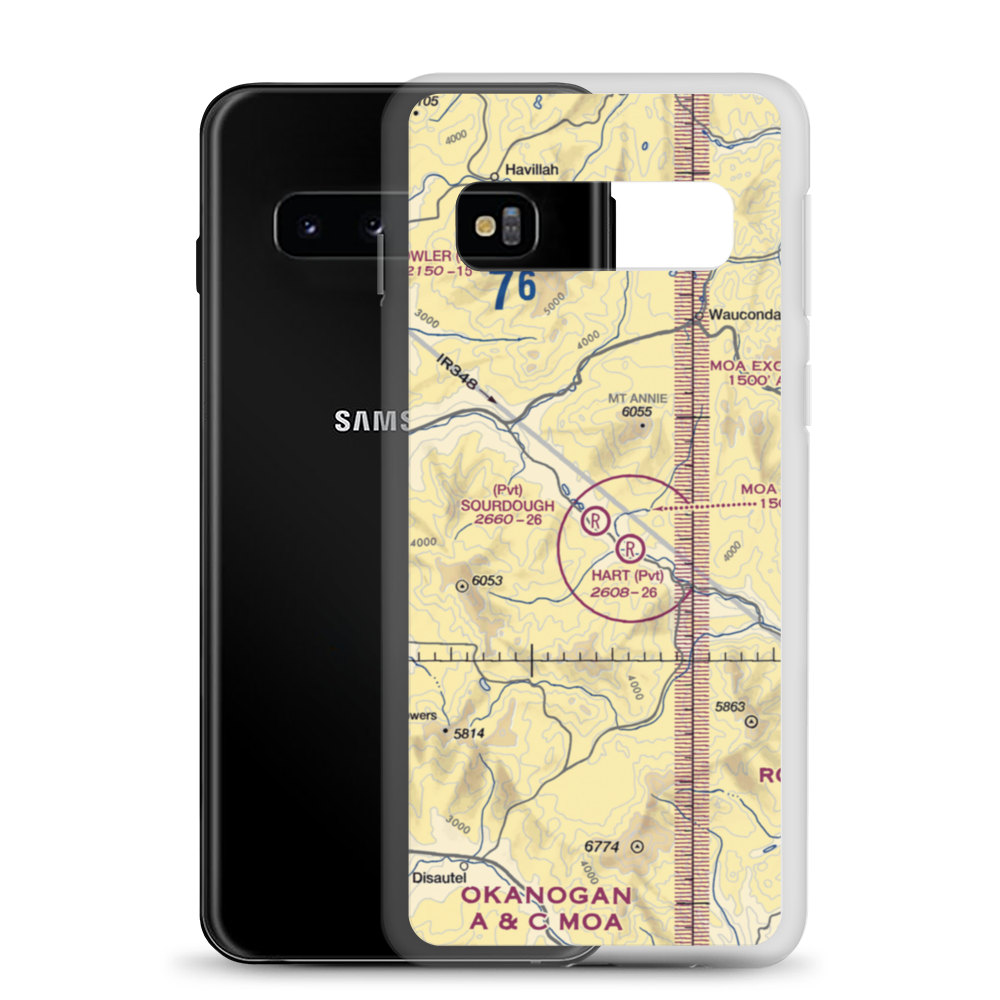 Sourdough Airport (5WA0) VFR Sectional Samsung Case Samsung Galaxy S10 model shown