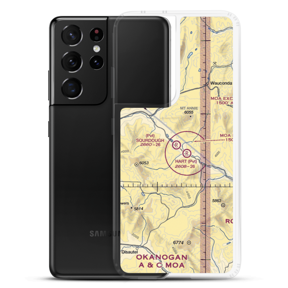 Sourdough Airport (5WA0) VFR Sectional Samsung Case Samsung Galaxy S21 Ultra model shown