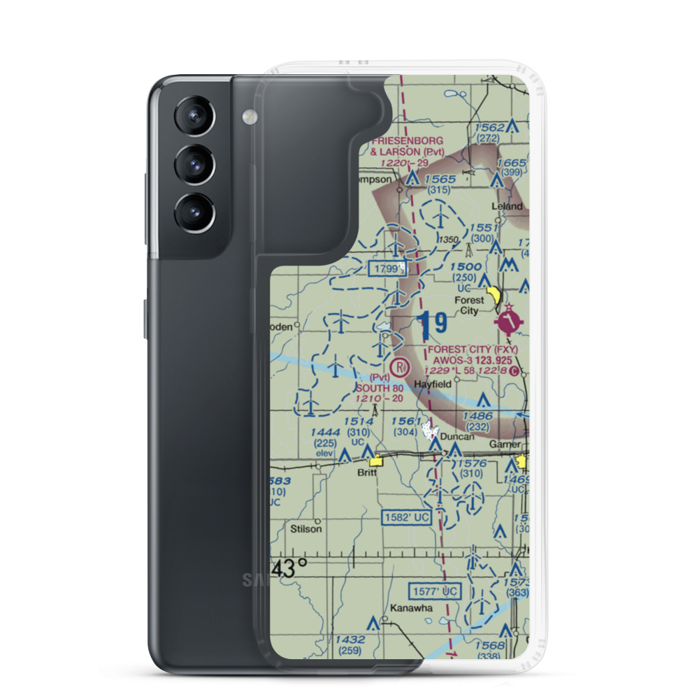 South 80 Field (2IA9) VFR Sectional Samsung Case Samsung Galaxy S21 model shown