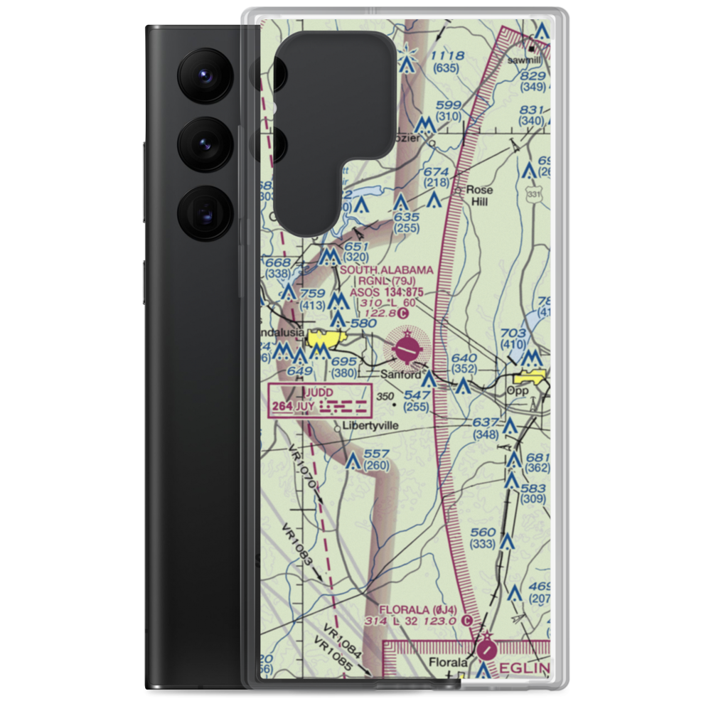 South Alabama Regional At Bill Benton Field Airport (79J) VFR Sectional Samsung Case Samsung Galaxy S22 Ultra model shown