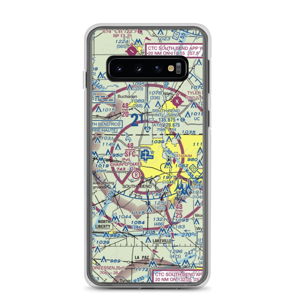 South Bend Regional Airport (SBN) VFR Sectional Samsung Case Samsung Galaxy S10 model shown