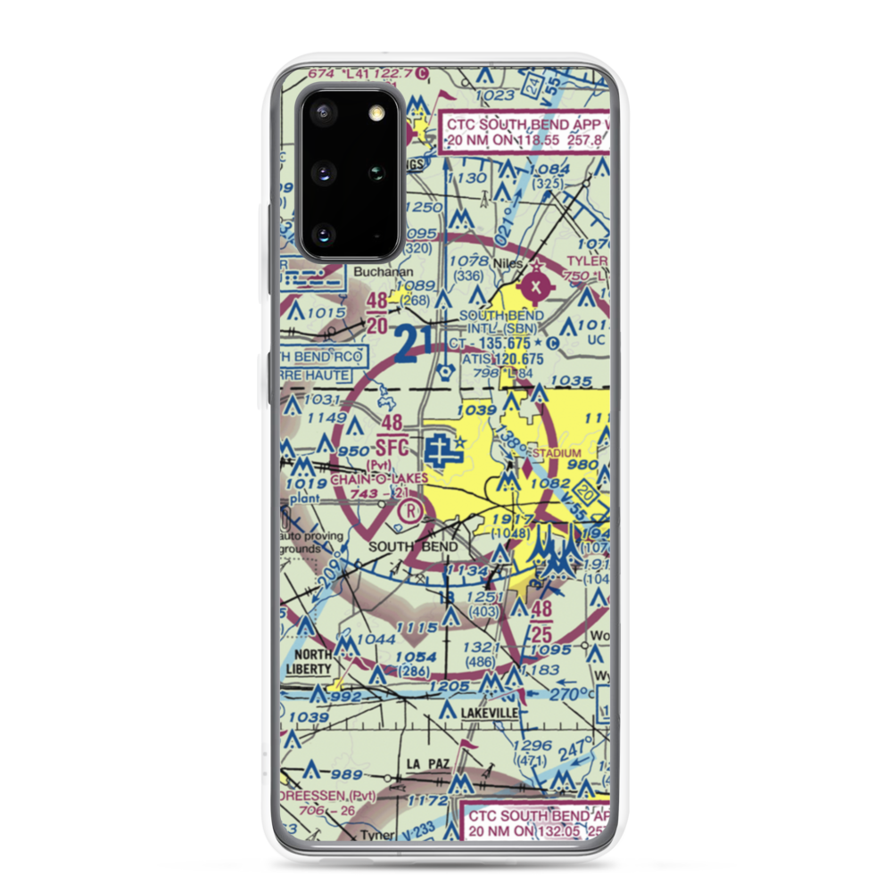 South Bend Regional Airport (SBN) VFR Sectional Samsung Case Samsung Galaxy S20 Plus model shown