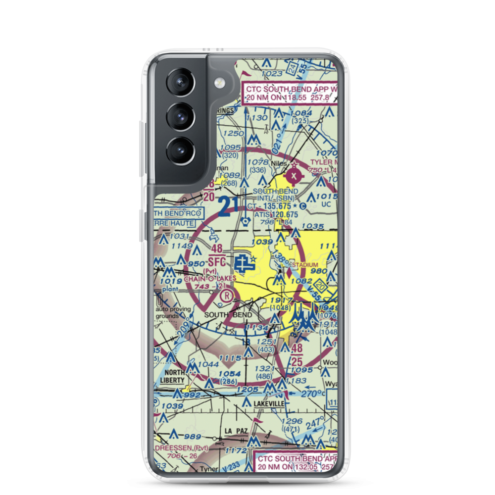 South Bend Regional Airport (SBN) VFR Sectional Samsung Case Samsung Galaxy S21 model shown