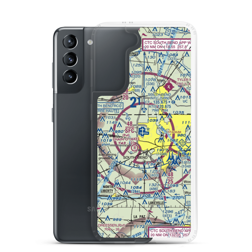 South Bend Regional Airport (SBN) VFR Sectional Samsung Case Samsung Galaxy S21 model shown