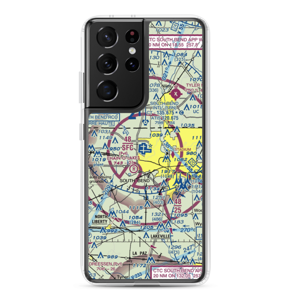 South Bend Regional Airport (SBN) VFR Sectional Samsung Case Samsung Galaxy S21 Ultra model shown