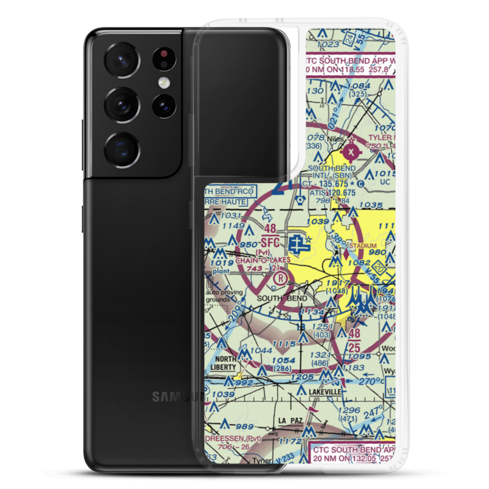 South Bend Regional Airport (SBN) VFR Sectional Samsung Case Samsung Galaxy S21 Ultra model shown