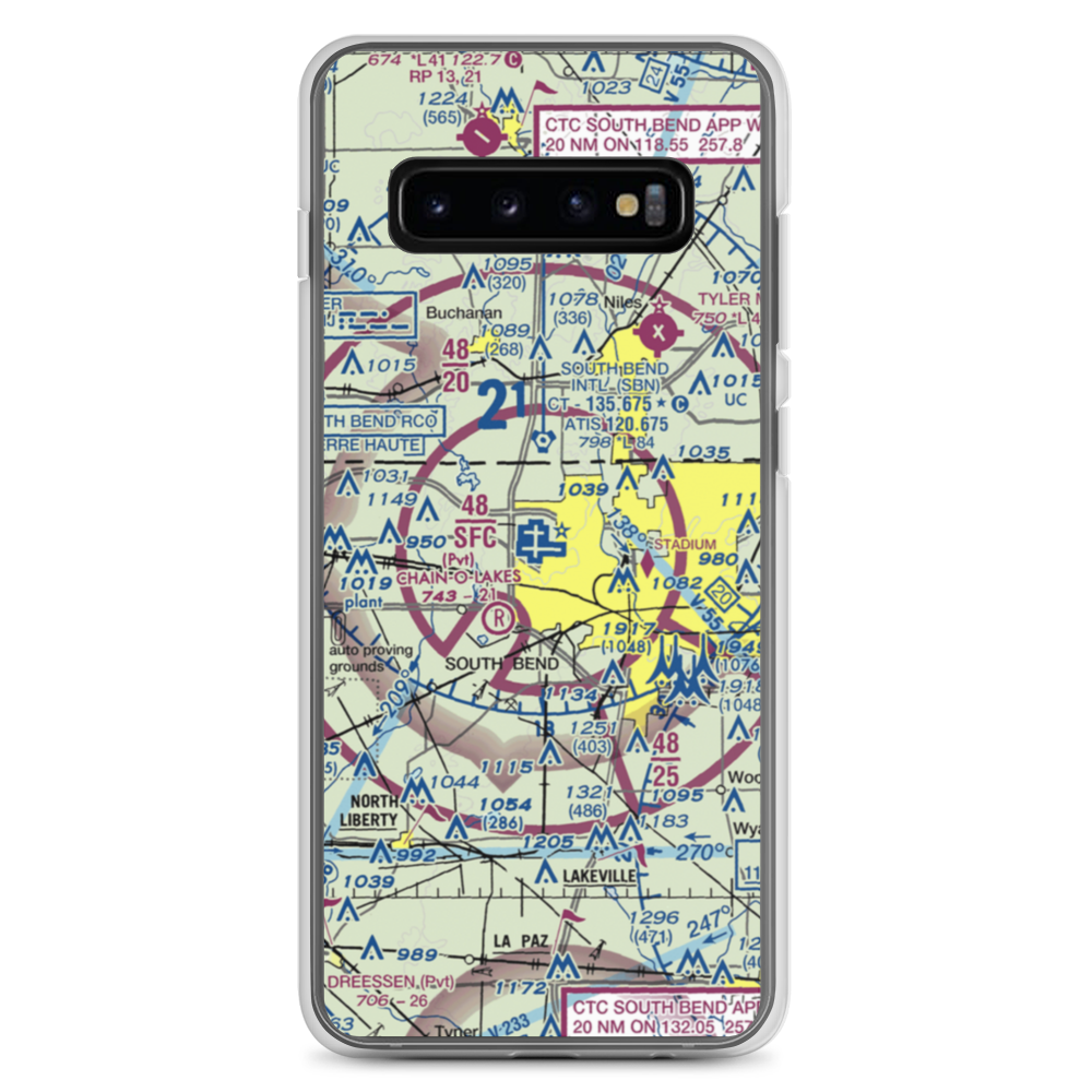 South Bend Regional Airport (SBN) VFR Sectional Samsung Case Samsung Galaxy S10+ model shown