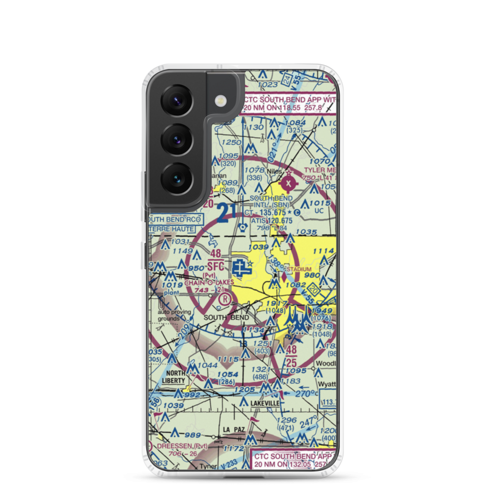South Bend Regional Airport (SBN) VFR Sectional Samsung Case Samsung Galaxy S22 model shown