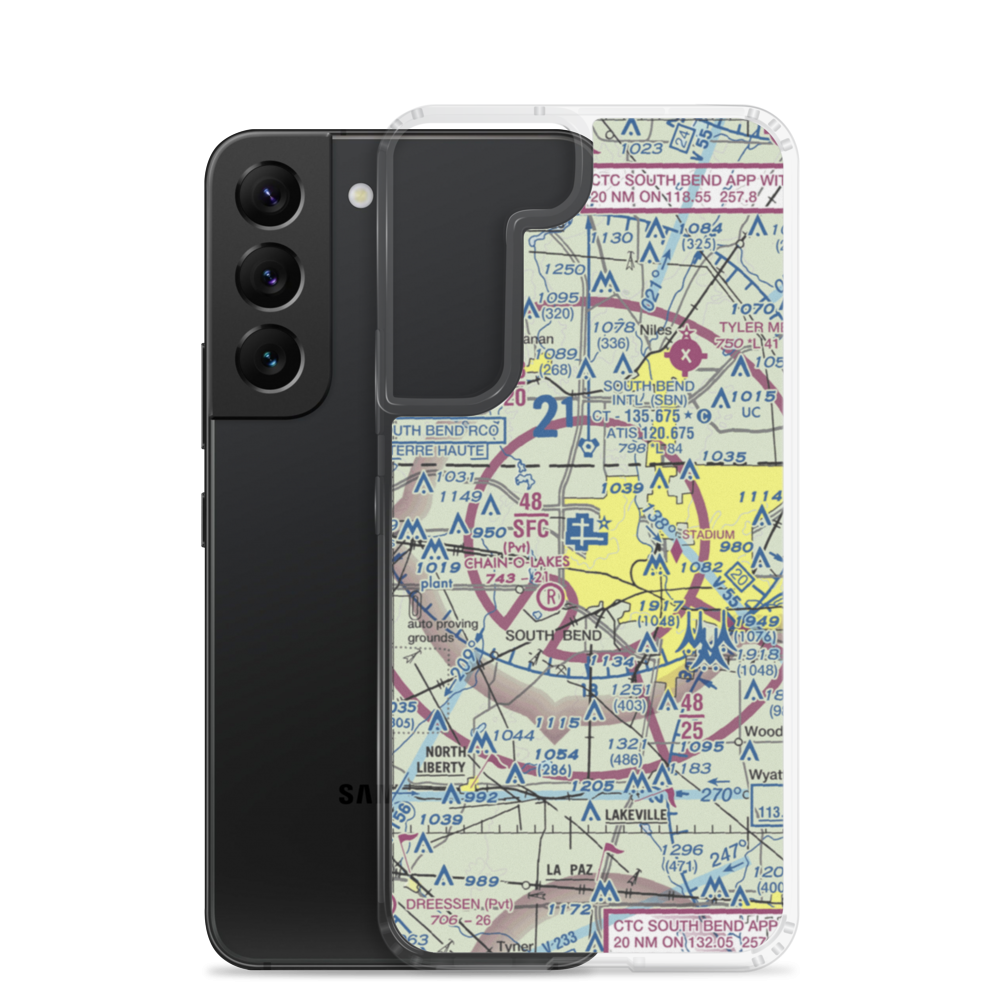 South Bend Regional Airport (SBN) VFR Sectional Samsung Case Samsung Galaxy S22 model shown