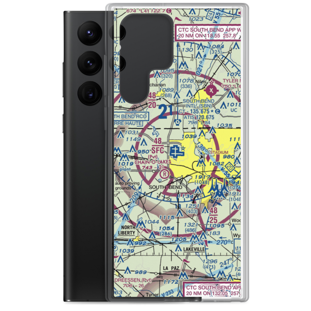 South Bend Regional Airport (SBN) VFR Sectional Samsung Case Samsung Galaxy S22 Ultra model shown