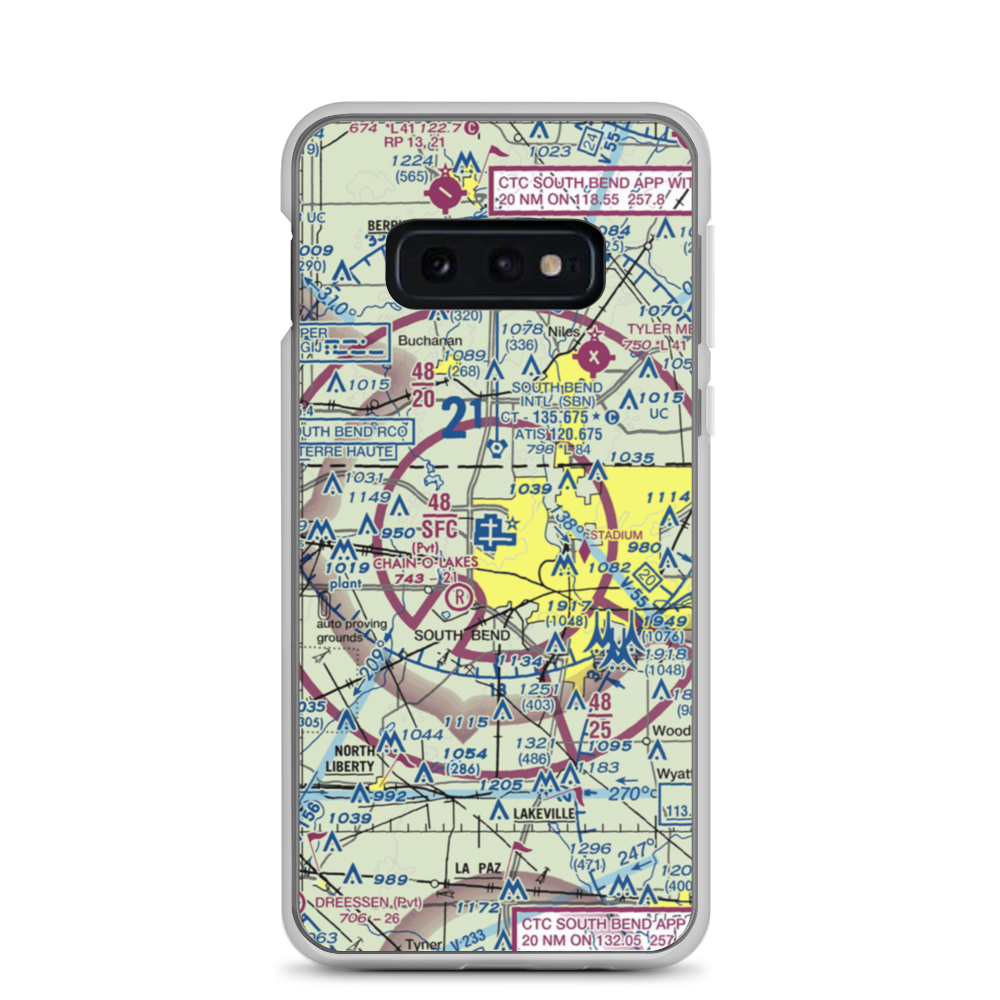 South Bend Regional Airport (SBN) VFR Sectional Samsung Case Samsung Galaxy S10e model shown
