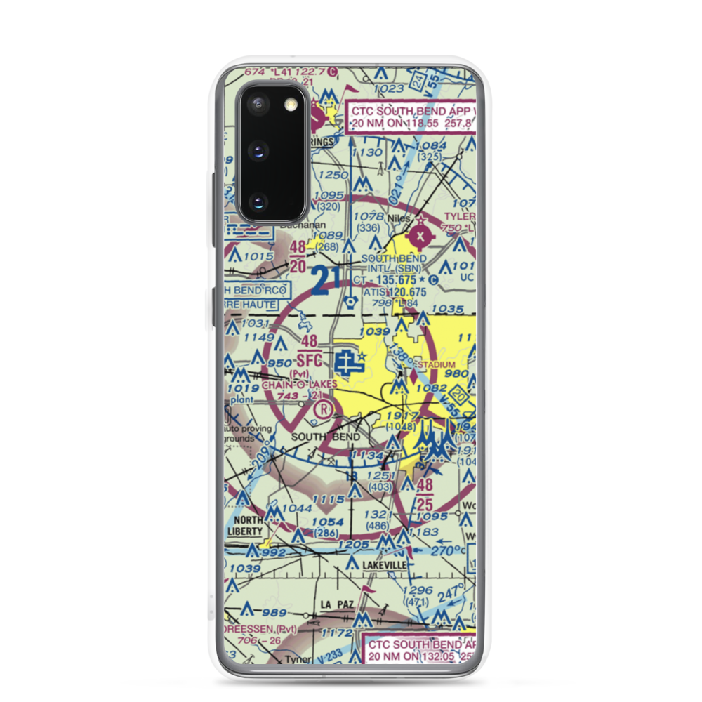 South Bend Regional Airport (SBN) VFR Sectional Samsung Case Samsung Galaxy S20 model shown