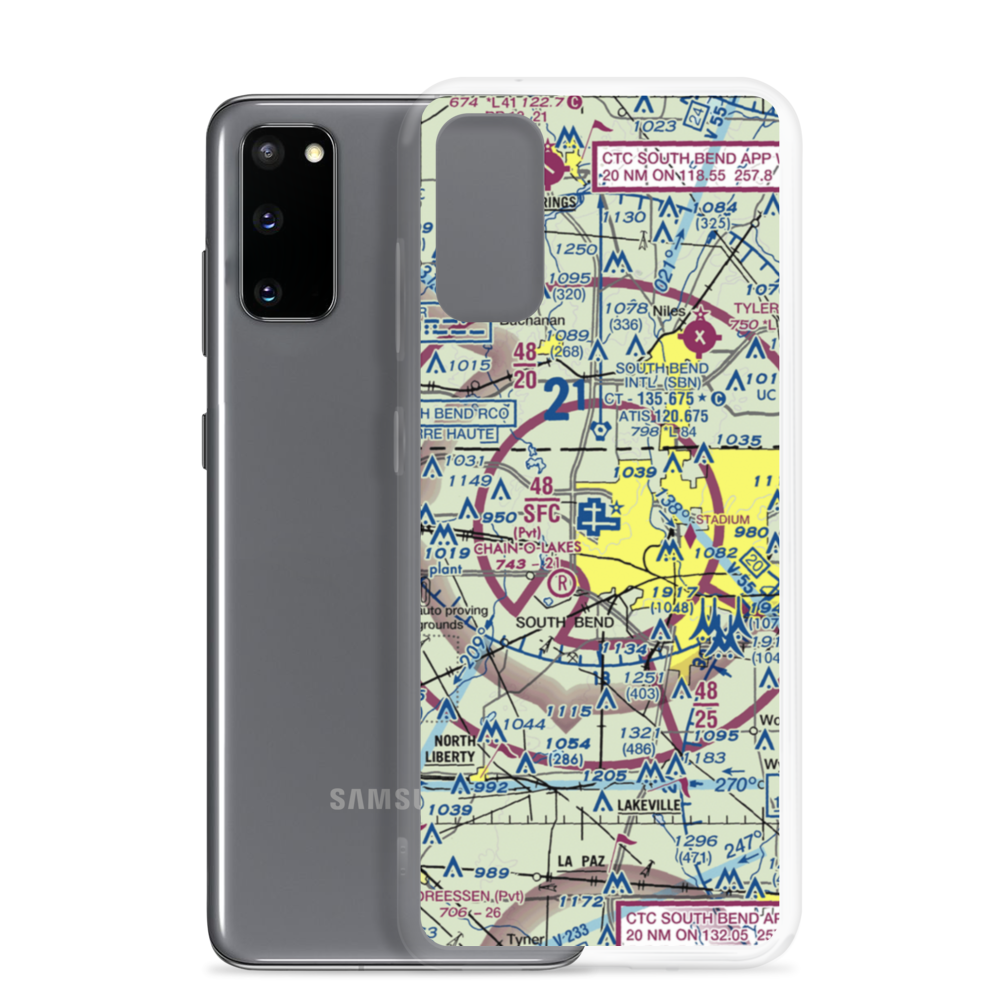 South Bend Regional Airport (SBN) VFR Sectional Samsung Case Samsung Galaxy S20 model shown