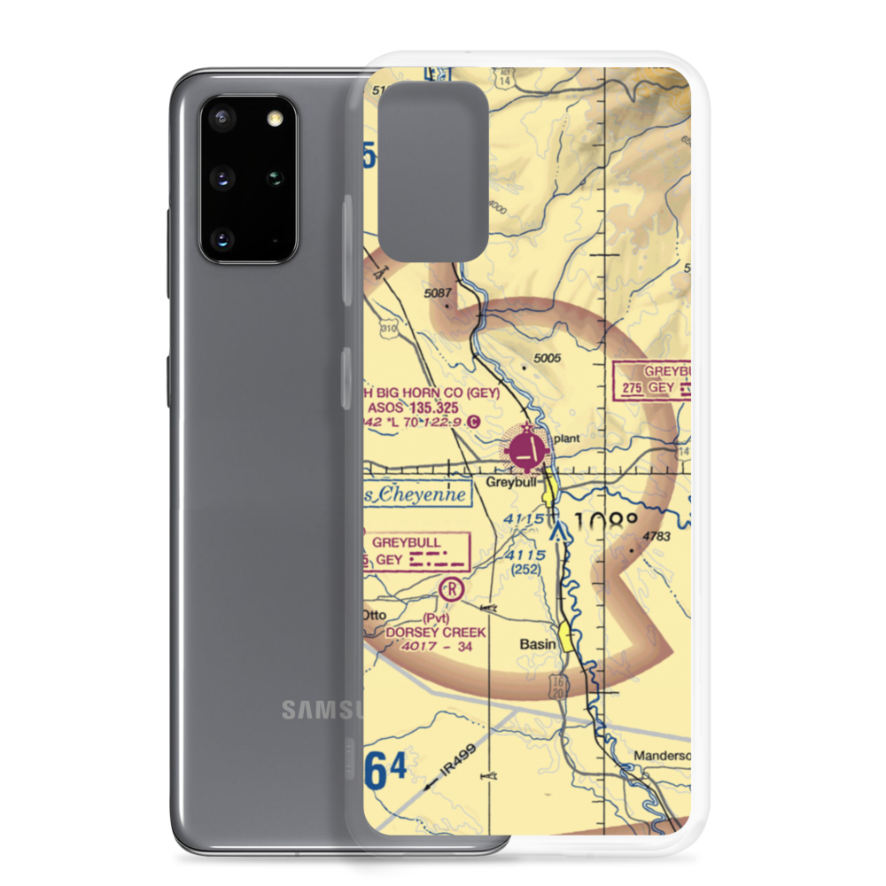 South Big Horn County Airport (GEY) VFR Sectional Samsung Case Samsung Galaxy S20 Plus model shown