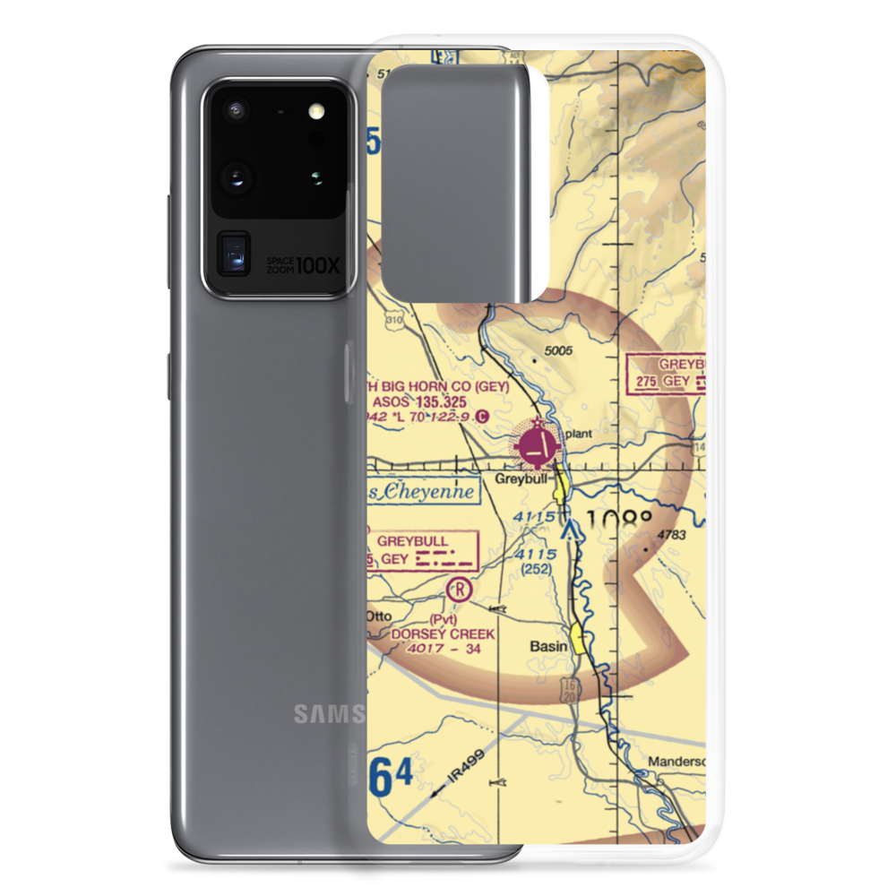 South Big Horn County Airport (GEY) VFR Sectional Samsung Case Samsung Galaxy S20 Ultra model shown