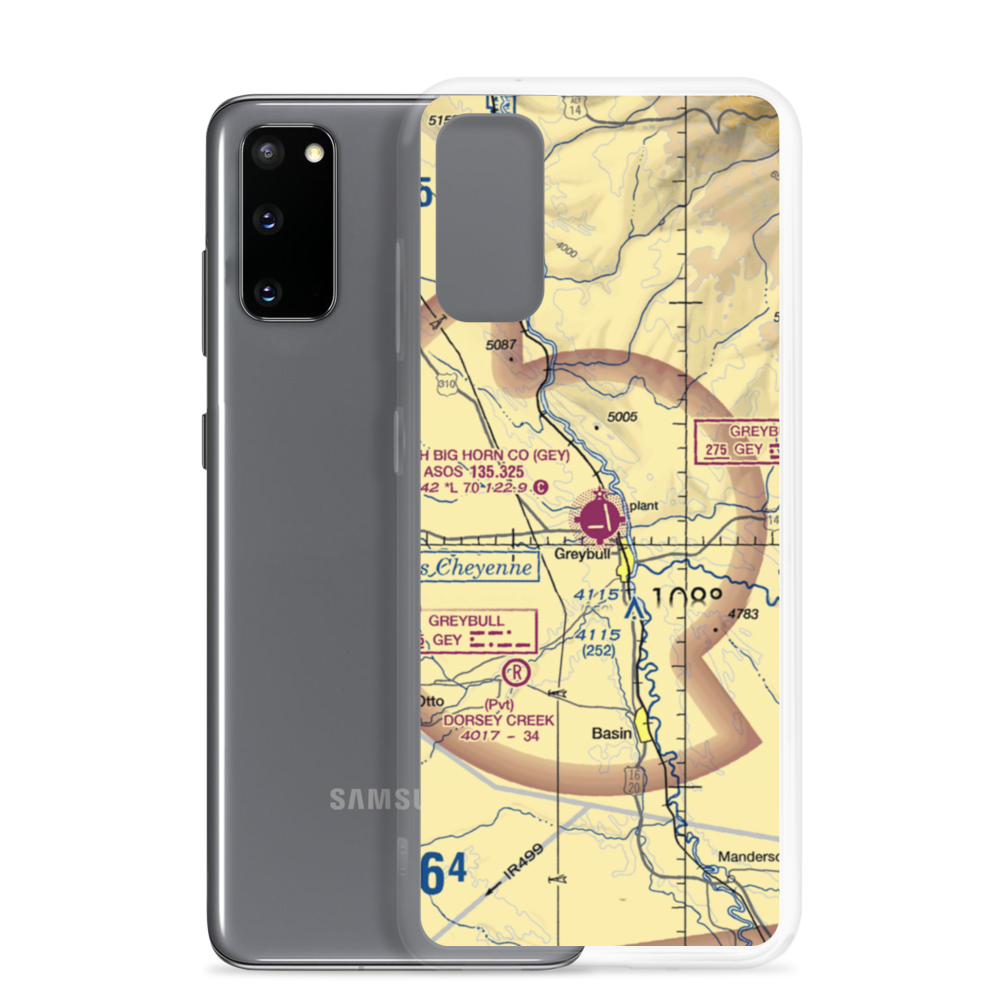 South Big Horn County Airport (GEY) VFR Sectional Samsung Case Samsung Galaxy S20 model shown
