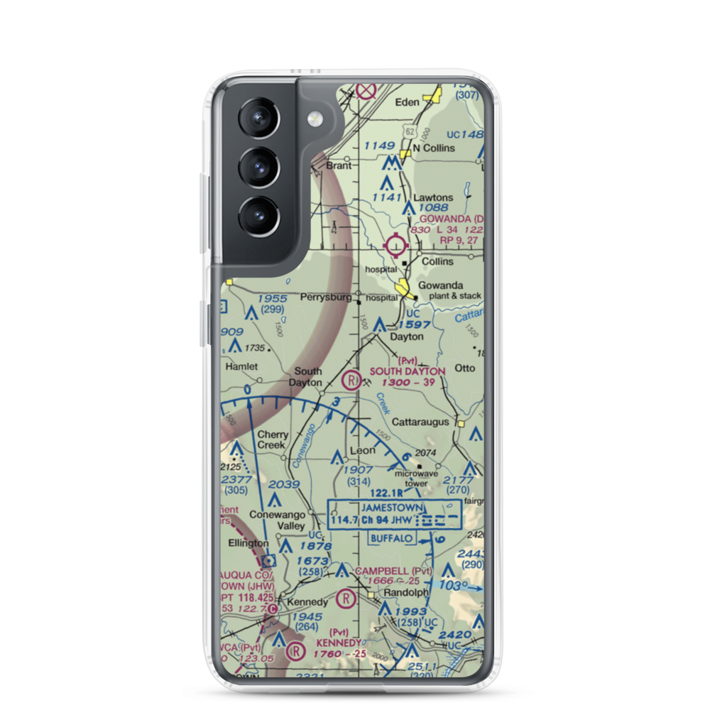South Dayton Airport (NY27) VFR Sectional Samsung Case Samsung Galaxy S21 model shown