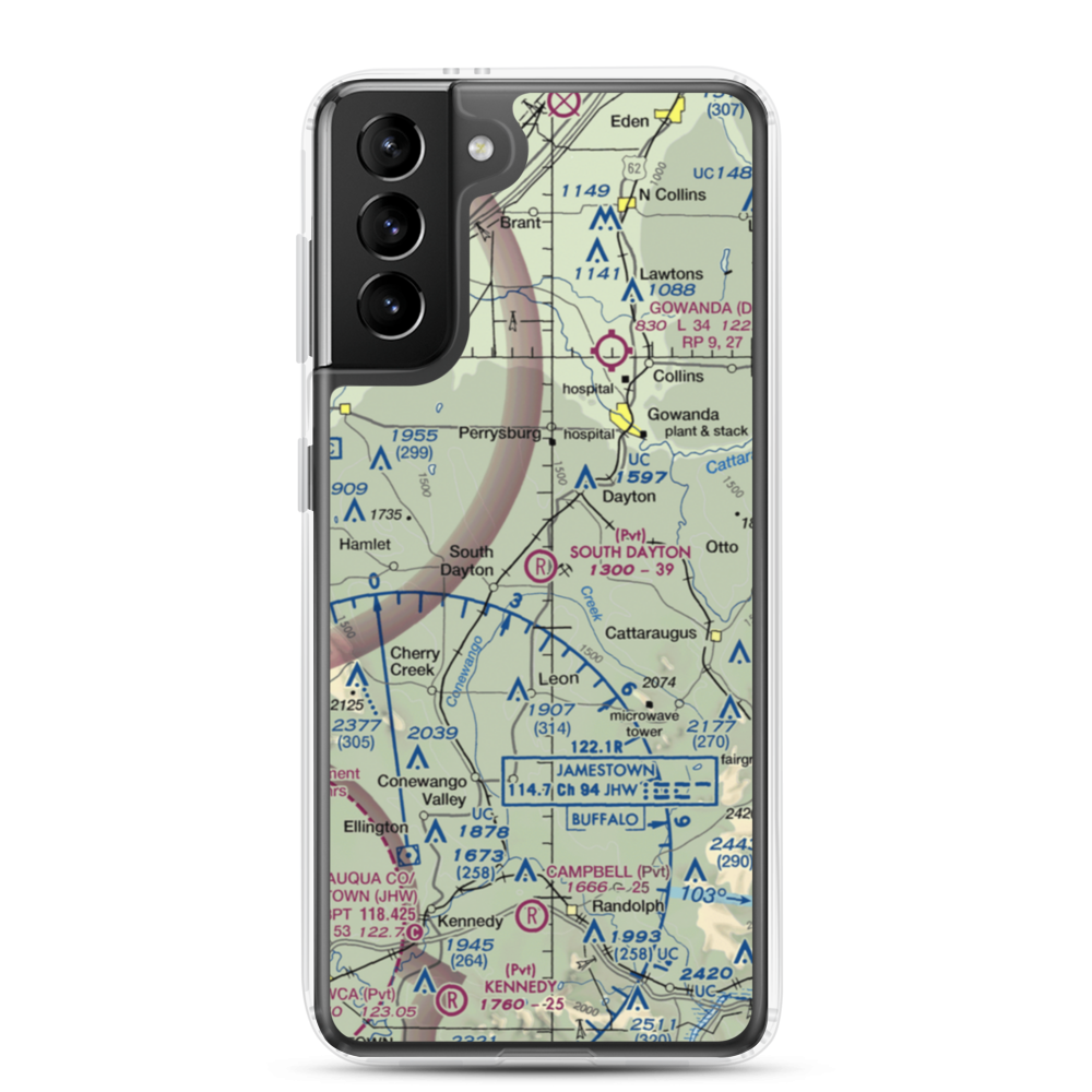 South Dayton Airport (NY27) VFR Sectional Samsung Case Samsung Galaxy S21 Plus model shown