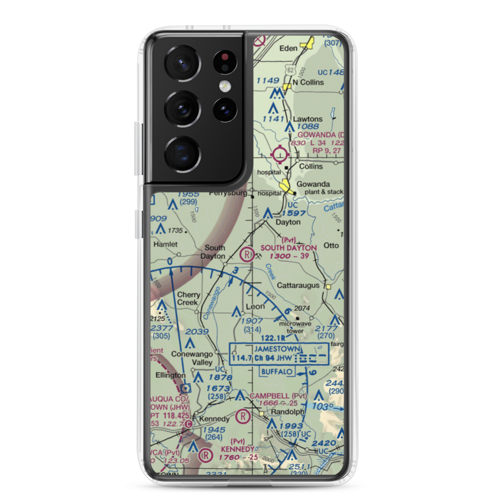 South Dayton Airport (NY27) VFR Sectional Samsung Case Samsung Galaxy S21 Ultra model shown