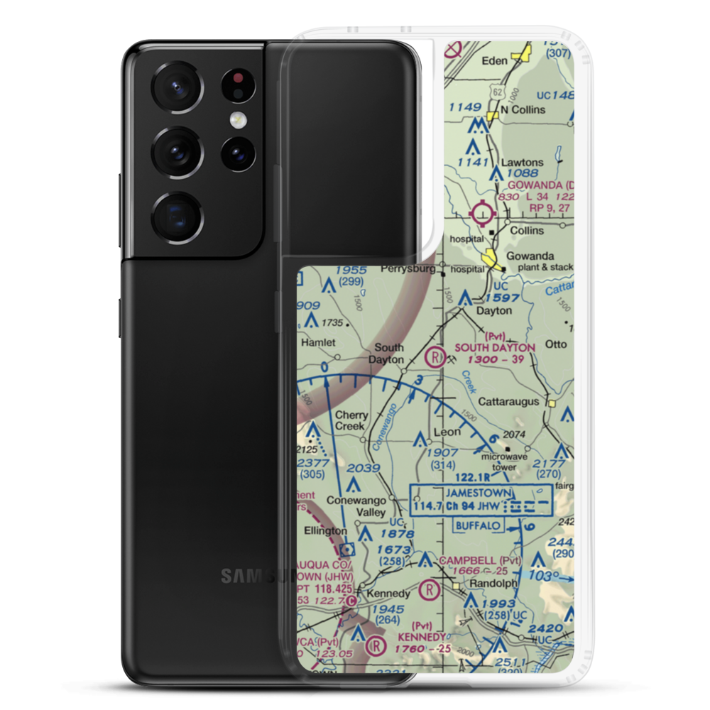 South Dayton Airport (NY27) VFR Sectional Samsung Case Samsung Galaxy S21 Ultra model shown