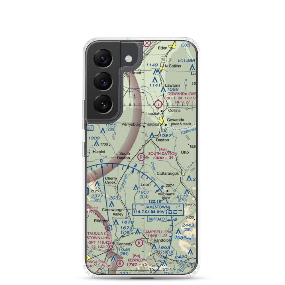 South Dayton Airport (NY27) VFR Sectional Samsung Case Samsung Galaxy S22 model shown