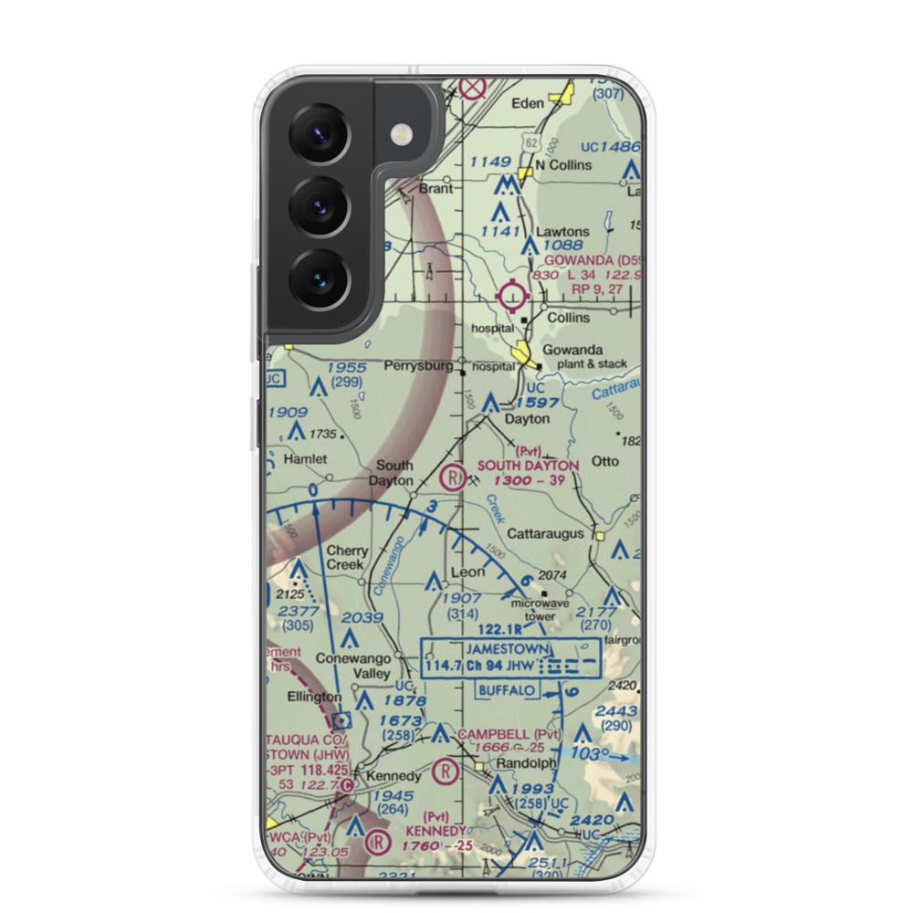 South Dayton Airport (NY27) VFR Sectional Samsung Case Samsung Galaxy S22 Plus model shown