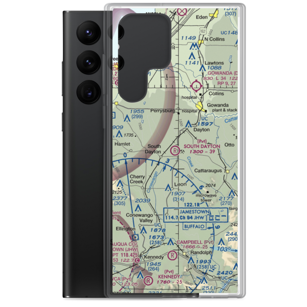 South Dayton Airport (NY27) VFR Sectional Samsung Case Samsung Galaxy S22 Ultra model shown