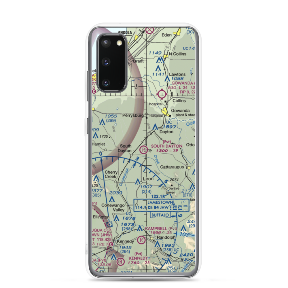 South Dayton Airport (NY27) VFR Sectional Samsung Case Samsung Galaxy S20 model shown