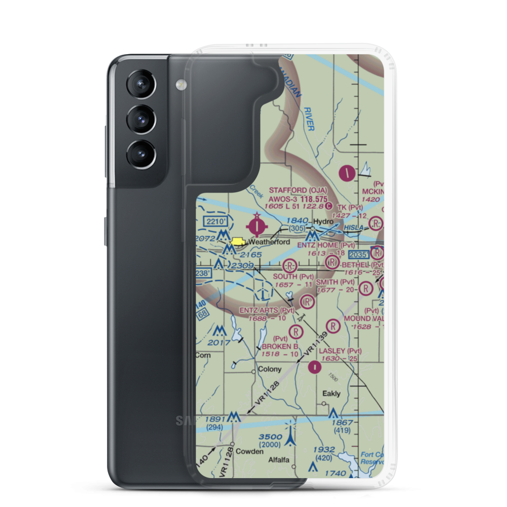 South Farm Airport (32OK) VFR Sectional Samsung Case Samsung Galaxy S21 model shown