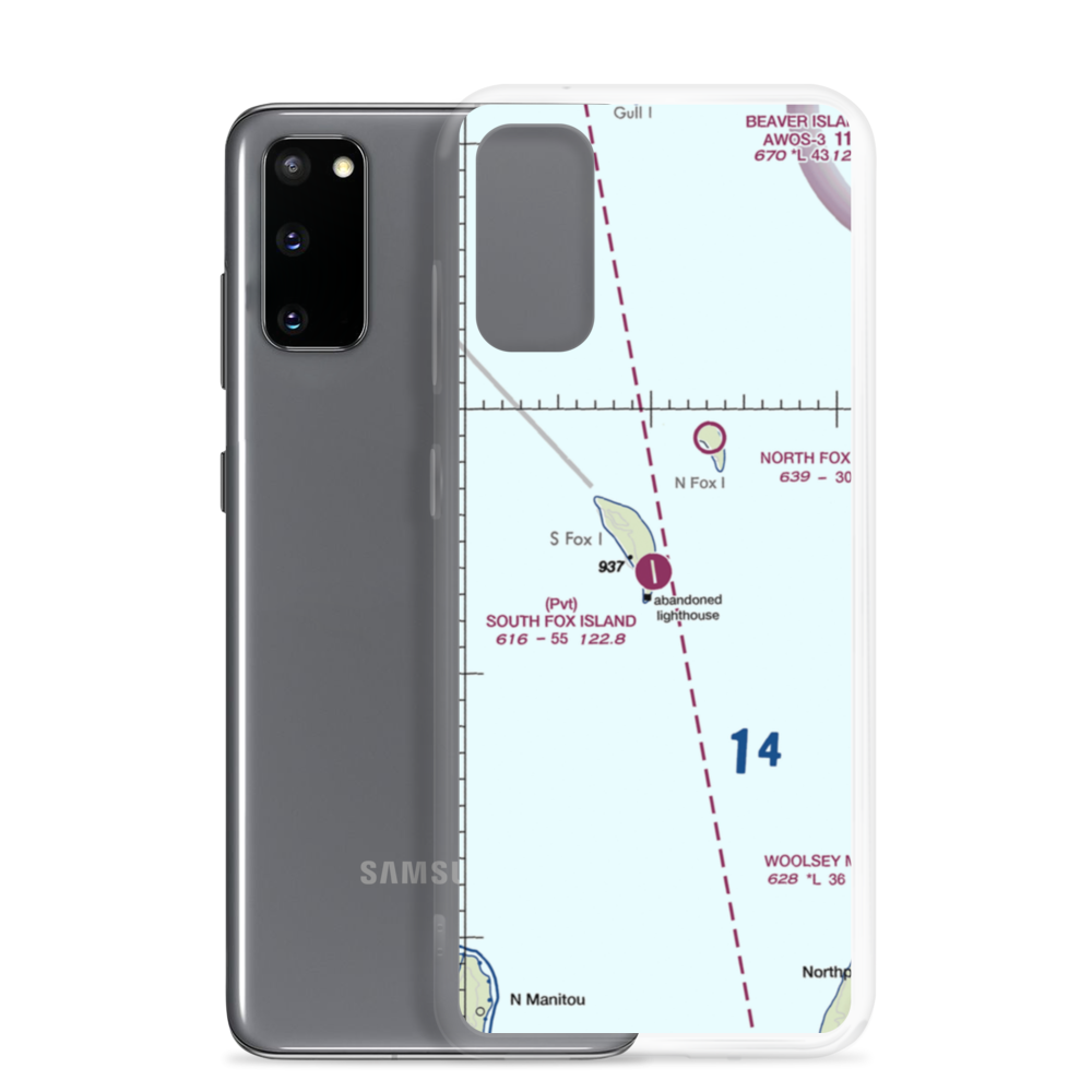 South Fox Island Airport (3MI2) VFR Sectional Samsung Case Samsung Galaxy S20 model shown
