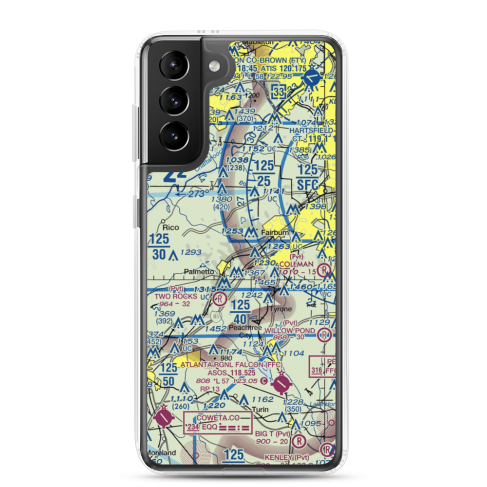 South Fulton Airport (89GE) VFR Sectional Samsung Case Samsung Galaxy S21 Plus model shown