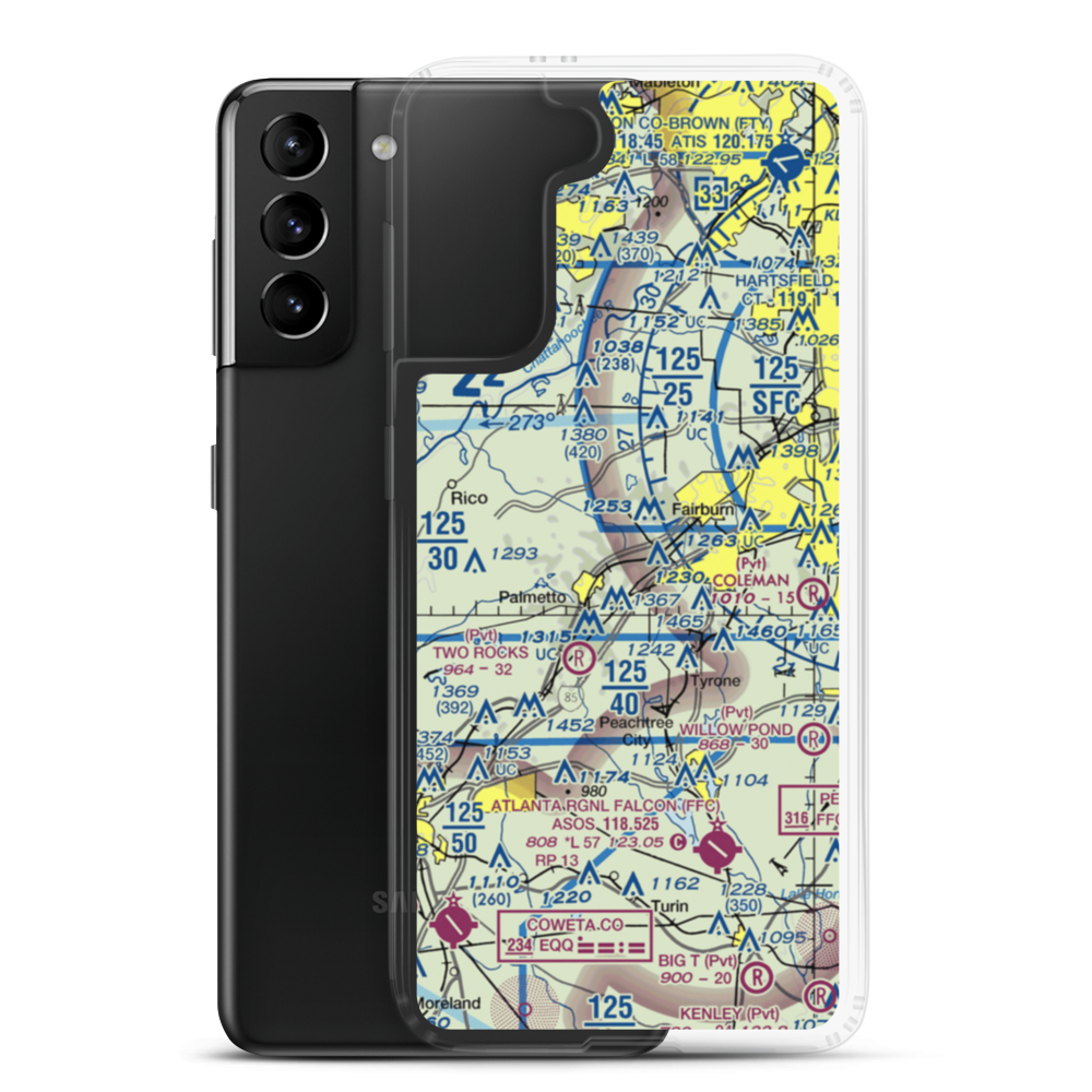 South Fulton Airport (89GE) VFR Sectional Samsung Case Samsung Galaxy S21 Plus model shown