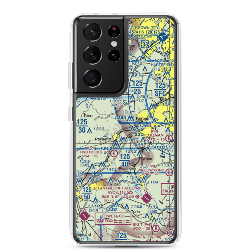 South Fulton Airport (89GE) VFR Sectional Samsung Case Samsung Galaxy S21 Ultra model shown